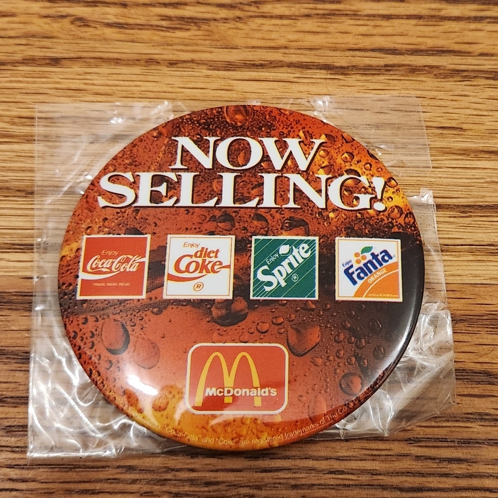 Vintage McDonald's Soda Promotion Button Coke Products, Collectible